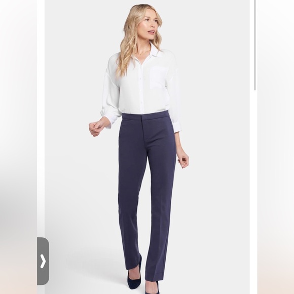 NYDJ Pants - NYDJ Women's Slim Trouser Pants 12 Oxford Navy Blue Ponte Knit High Rise Lift